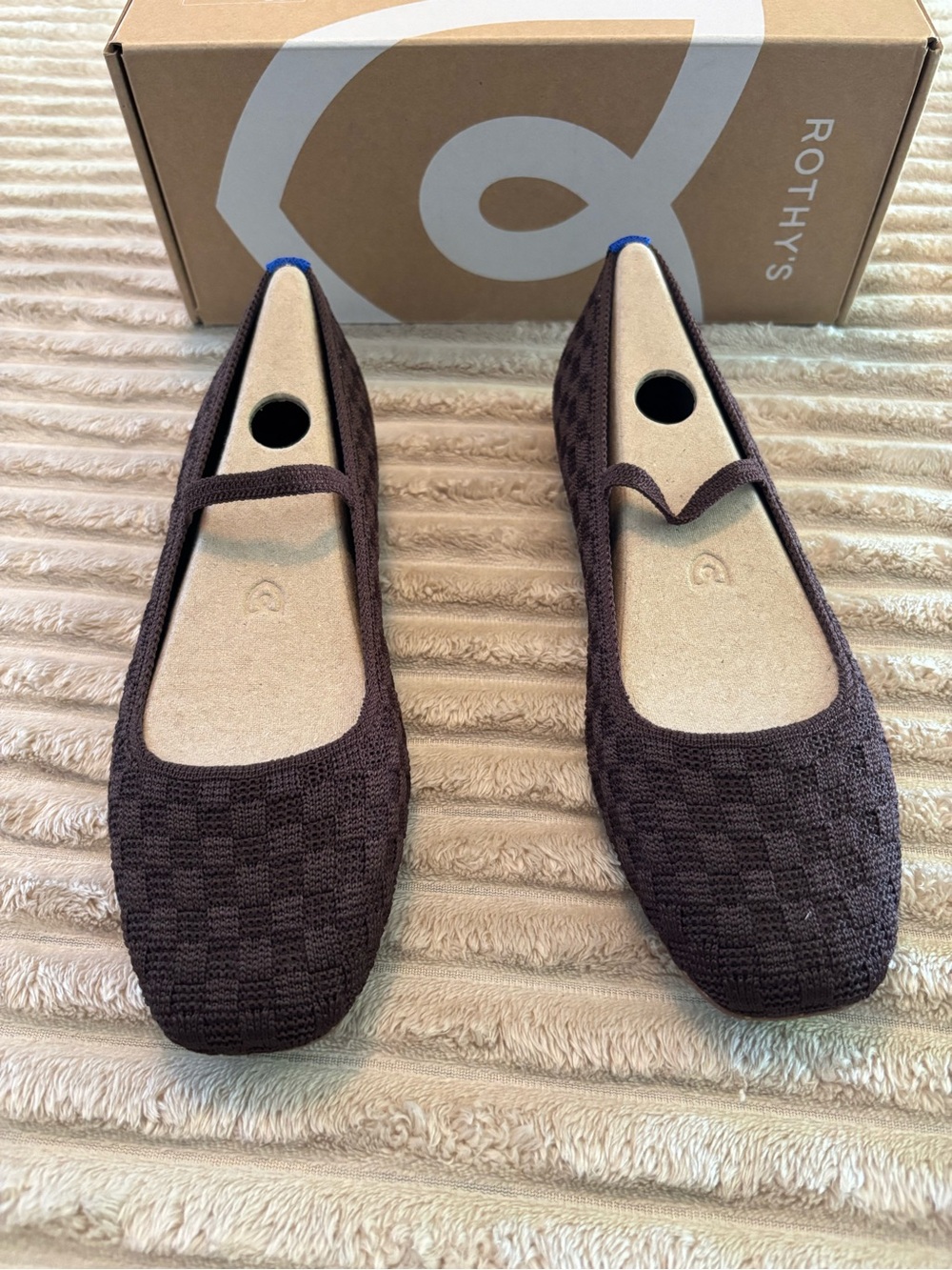 Rothy's Dark Brown Knit Mary Jane Flats “Chocolate”